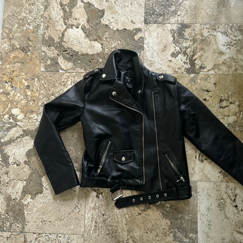 Girls, faux leather jacket size 10 forever, 21 kids